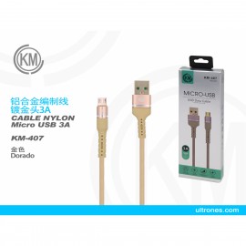CABLE MICRO-USB ALUMINIO TRENZADO, 3A, 1M