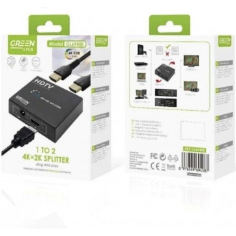 Adpatdor HDTV 4Kx2K, 1 a 2, DC 5V/1A