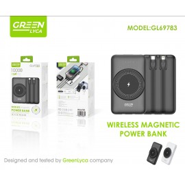 Power bank inalámbrico con cables Type-C y Lightning, 10000mAh, 15W