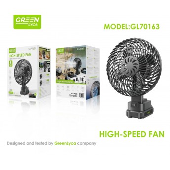 Ventilador de mesa con base de carga, máximo 150W, 1200mAh, 8”