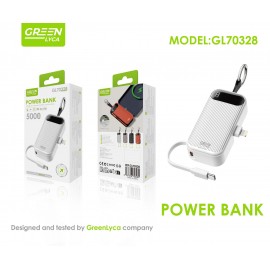 Power bank PD22.5W, 5000mAh, con cable Type-C+iOs