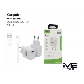 Cargador con Cable Micro USB, 3.0A, 15W, 1M