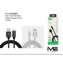 Cable de dato de micro-USB, 2.4A, 1M, 500mb/s
