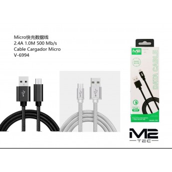 Cable de dato de micro-USB, 2.4A, 1M, 500mb/s