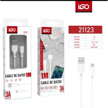 Cable dato Micro USB , 3A, 1M, 24uni/paq