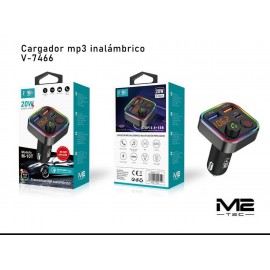 Transmisor MP3 para coche inalámbrico QC 3.0, 20W, 2USB+1 Type-C