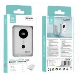 Power bank con cable Type-C/Lightning 22.5W,10000mAh
