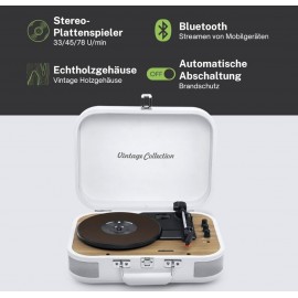 Tocadiscos 20W, 39FM con Bluetooth