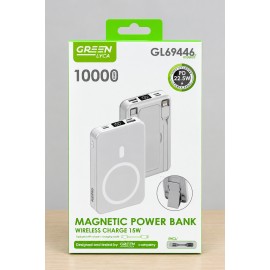 Power bank inalambrico con función de soporte, con cables Type-c+Lightning, 10000mAh, 15W