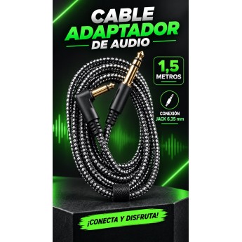 Adaptador de audio, jack 6,35mm, 1.5M