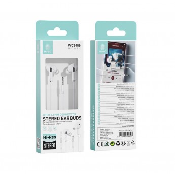 AURICULARES HI-RES STEREO CON GOMA CONECTOR AUDIO JACK 3.5MM