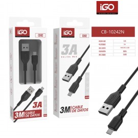 Cable USB a Smartphone, 3A, 3M, 12uni/paq
